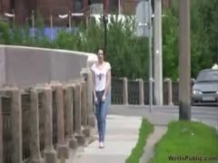 When that hottie urinates in public, the wife of the nastiest brunette hair dilettante has been spied.